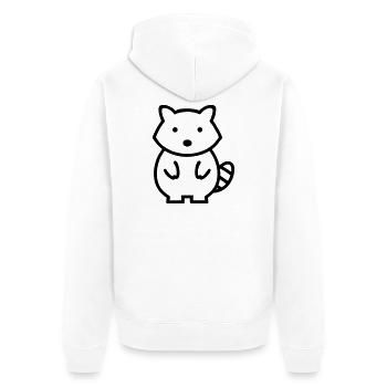 raccoon - Unisex Premium Organic Zip Hoodie - white - Back - Thijin (182cm)