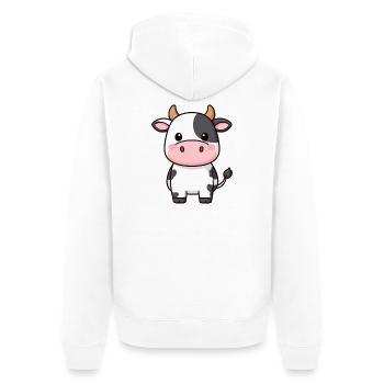 Drôle de vache T-shirt cadeau fermier - Veste à capuche bio Premium Unisexe - blanc - Dos - Thijin (182cm)