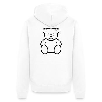 bear - Unisex Premium Organic Zip Hoodie - white - Back - Thijin (182cm)