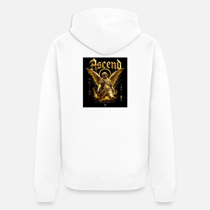 Ascensus de l’Ange d’Or - Veste à capuche bio Premium Unisexe - blanc