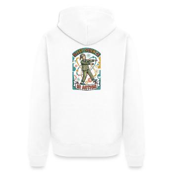 Sleep Research Active | Sleepwalking - Unisex Premium Organic Zip Hoodie - white - Back - Thijin (182cm)