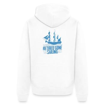 Retired Gone Sailing Sailor Sail Captain - Unisex Premium Organic Zip Hoodie - white - Back - Thijin (182cm)
