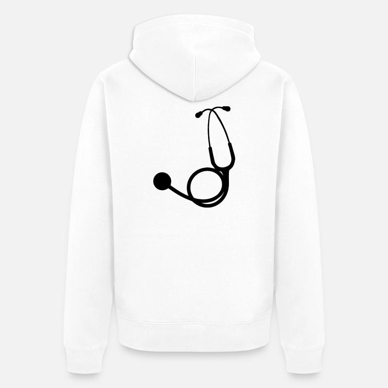 Noir du stéthoscope - Veste à capuche bio Premium Unisexe - blanc