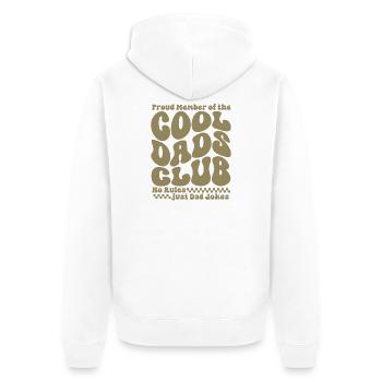 Cool Dads Club - Papa Vatertag Geschenk - Unisex Premium Bio Zip Hoodie - Weiß - Hinten - Thijin (182cm)