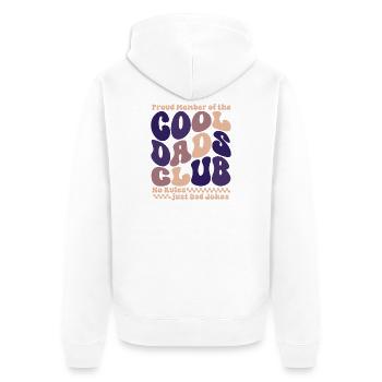 Cool Dads Club - Papa Vatertag Geschenk - Unisex Premium Bio Zip Hoodie - Weiß - Hinten - Thijin (182cm)