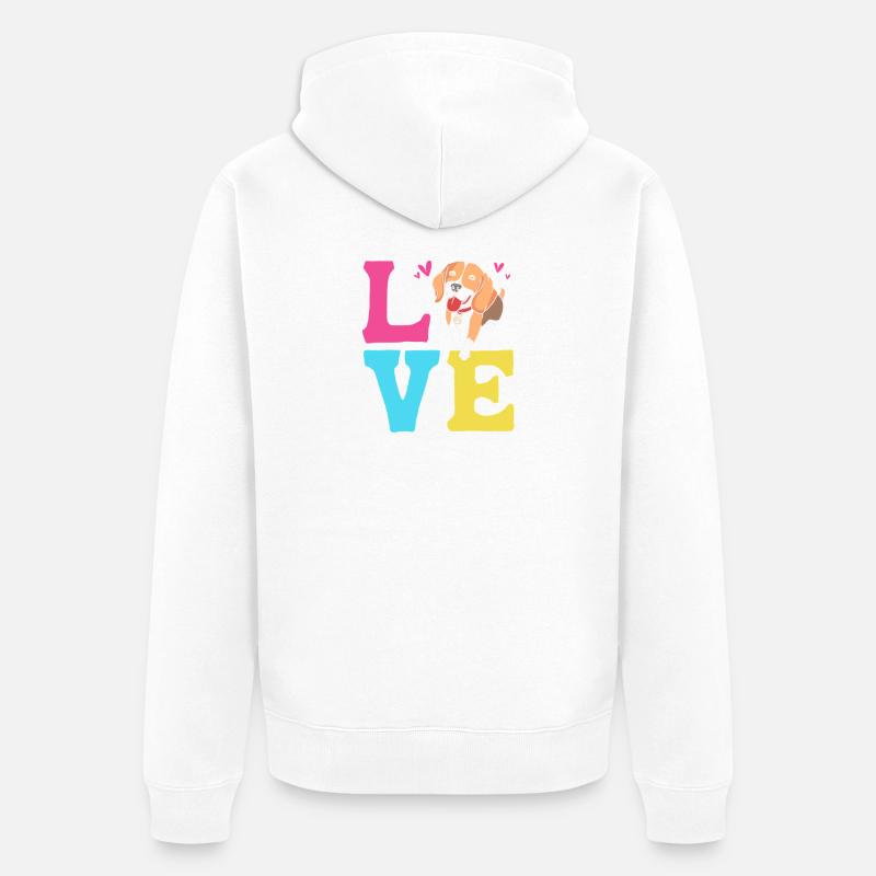 Frengle Dog - Veste à capuche bio Premium Unisexe - blanc
