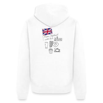 EXANGLIA - Unisex Premium Bio Zip Hoodie - Weiß - Hinten - Thijin (182cm)