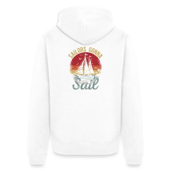 Sailors going to Sail Captain Sail Sailor - Unisex Premium Organic Zip Hoodie - white - Back - Thijin (182cm)