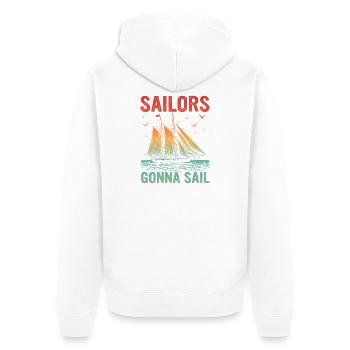 Sailors going to Sail Sailor Sail Captain - Unisex Premium Organic Zip Hoodie - white - Back - Thijin (182cm)