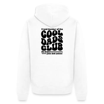 Club des papas cool - Cadeau de la fête des pères des papas - Veste à capuche bio Premium Unisexe - blanc - Dos - Thijin (182cm)