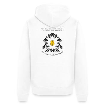 Numéro 8 Symbole de Pouvoir, de Succès et d’Abondance - Veste à capuche bio Premium Unisexe - blanc - Dos - Thijin (182cm)