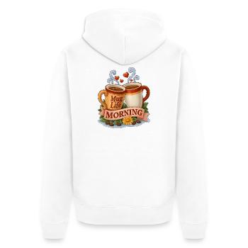 Mug Life Morgenkaffee Tassen Toast - Unisex Premium Bio Zip Hoodie - Weiß - Hinten - Thijin (182cm)