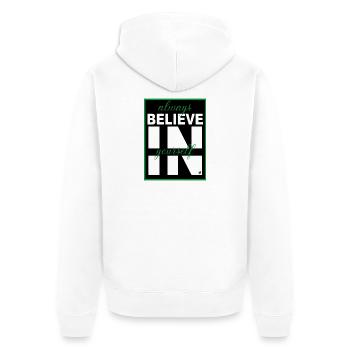 Always believe in yourself - Unisex Premium Bio Zip Hoodie - Weiß - Hinten - Thijin (182cm)