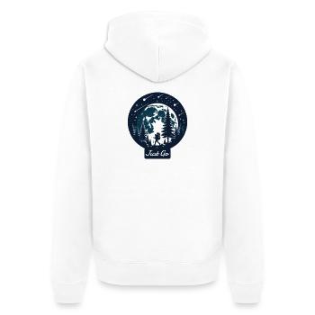 Just Go Shirt - Unisex Premium Organic Zip Hoodie - white - Back - Thijin (182cm)