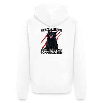 Schwarze Katze Goblin Mode aggressive Katze Zoomie - Unisex Premium Bio Zip Hoodie - Weiß - Hinten - Thijin (182cm)
