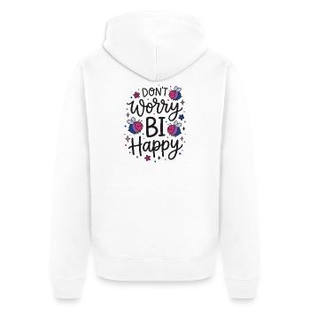 Mois de la Fierté LGBT - Ne vous inquiétez pas, bi heureux - Veste à capuche bio Premium Unisexe - blanc - Dos - Thijin (182cm)