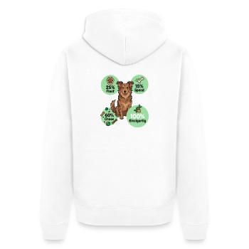Hunde-DNA: 60% Chaos & 100% Einzigartig - Unisex Premium Bio Zip Hoodie - Weiß - Hinten - Thijin (182cm)