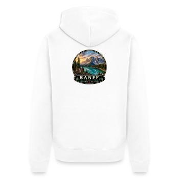 Parc national de Banff Vacances Camping, randonnée Nature - Veste à capuche bio Premium Unisexe - blanc - Dos - Thijin (182cm)