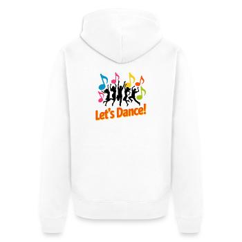 Notizen zur Neon-Tanzparty - Unisex Premium Bio Zip Hoodie - Weiß - Hinten - Thijin (182cm)