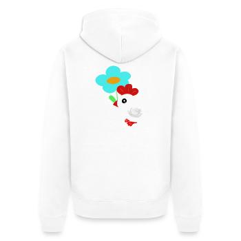 Flower Chicken Chick Kids Spring - Unisex Premium Organic Zip Hoodie - white - Back - Thijin (182cm)