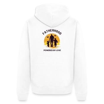 Fatherhood Powered by Love - Unisex Premium Organic Zip Hoodie - white - Back - Thijin (182cm)