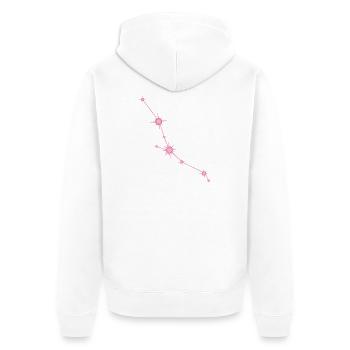 Stierstern Sternbild Tierkreiszeichen Pastel Pink - Unisex Premium Bio Zip Hoodie - Weiß - Hinten - Thijin (182cm)