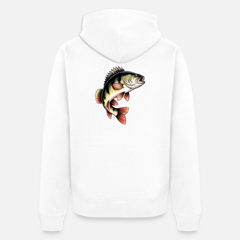 Motif de perche - Veste à capuche bio Premium Unisexe - blanc