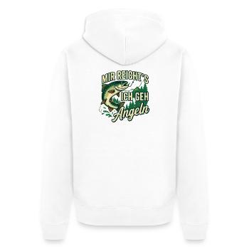 Mir reichts ich geh angeln Forelle Vintage - Unisex Premium Bio Zip Hoodie - Weiß - Hinten - Thijin (182cm)