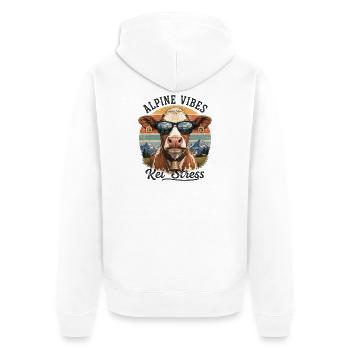 Ambiances alpines Vache Kei Stress - Veste à capuche bio Premium Unisexe - blanc - Dos - Thijin (182cm)
