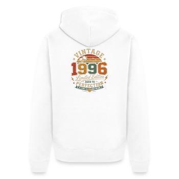Vintage 1996 Limitierte Ausgabe - Unisex Premium Bio Zip Hoodie - Weiß - Hinten - Thijin (182cm)