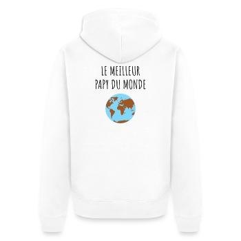 Meilleur Papy Globe - Veste à capuche bio Premium Unisexe - blanc - Dos - Thijin (182cm)