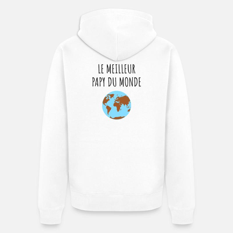 Meilleur Papy Globe - Veste à capuche bio Premium Unisexe - blanc
