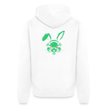 Neon Beats - Unisex Premium Bio Zip Hoodie - Weiß - Hinten - Thijin (182cm)