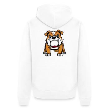 Chien Bouledogue Cadeau Amoureux des Chiens - Veste à capuche bio Premium Unisexe - blanc - Dos - Thijin (182cm)