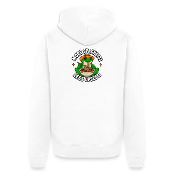 More spaghetti, less trouble – frog-child splits - Unisex Premium Organic Zip Hoodie - white - Back - Thijin (182cm)