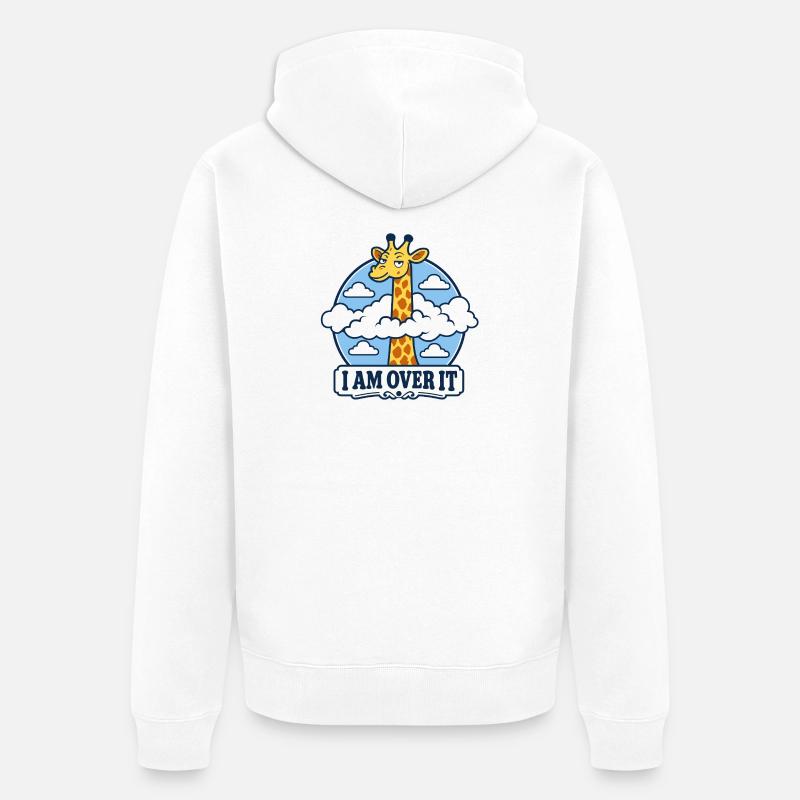 Giraffe Leave-it-behind - Unisex Premium Bio Zip Hoodie - Weiß