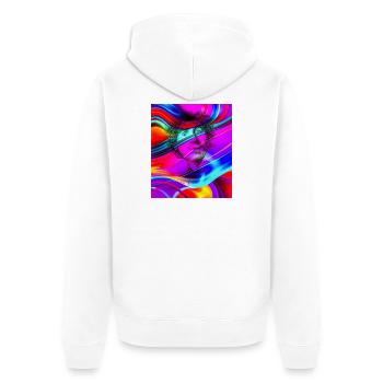 Portrait psychédélique en flux de couleurs - Veste à capuche bio Premium Unisexe - blanc - Dos - Thijin (182cm)