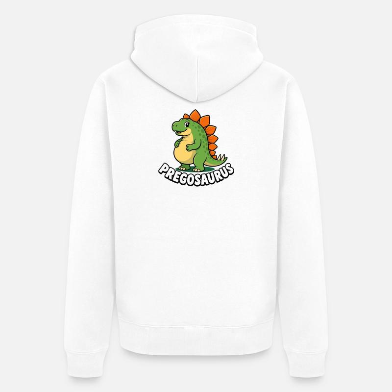 Mère enceinte Pregosaurus Dinosaure Swing - Veste à capuche bio Premium Unisexe - blanc