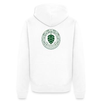 Lecker Bierchen Club Hopfen Bier - Unisex Premium Bio Zip Hoodie - Weiß - Hinten - Thijin (182cm)
