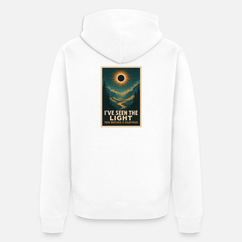 Light Disappears | Eclipse - Unisex Premium Organic Zip Hoodie - white
