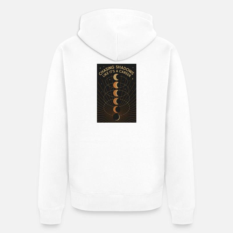 Chasse à l’Ombre | Éclipse solaire - Veste à capuche bio Premium Unisexe - blanc