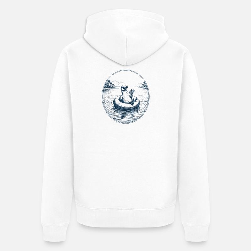 Canard avec cocktail - Veste à capuche bio Premium Unisexe - blanc