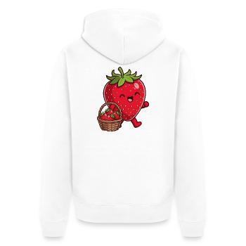 Fraise drôle - Veste à capuche bio Premium Unisexe - blanc - Dos - Thijin (182cm)