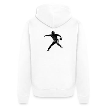 Baseball - Unisex Premium Organic Zip Hoodie - white - Back - Thijin (182cm)
