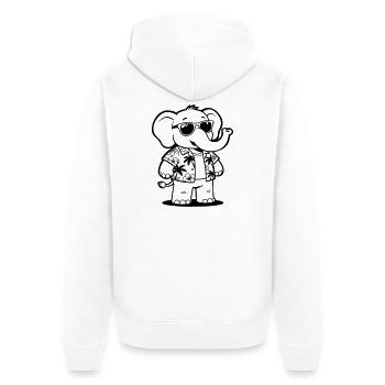 Vacances d’éléphants - Veste à capuche bio Premium Unisexe - blanc - Dos - Thijin (182cm)