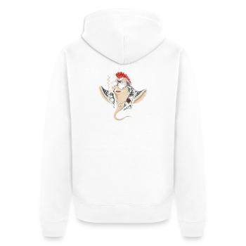 Punk Rays with Mohawk Sunglasses - Unisex Premium Organic Zip Hoodie - white - Back - Thijin (182cm)