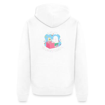 C’est normal d’être vu en train d’essayer - Veste à capuche bio Premium Unisexe - blanc - Dos - Thijin (182cm)