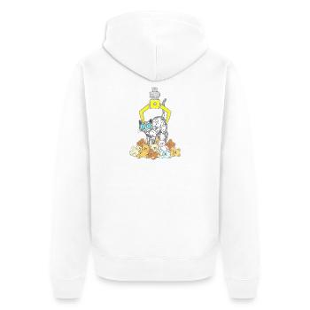 Chat noir sous griffe jaune - Veste à capuche bio Premium Unisexe - blanc - Dos - Thijin (182cm)