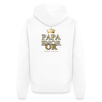 Papa Roi Edition Limitée - Veste à capuche bio Premium Unisexe - blanc - Dos - Thijin (182cm)