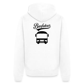 Occupation Bus Driver Text Design by Bus - Unisex Premium Organic Zip Hoodie - white - Back - Thijin (182cm)